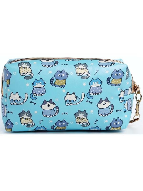 Косметичка на молнии, цвет голубой