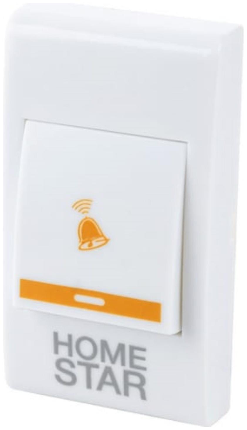 Звонок HomeStar HS-0116, беспроводной, 8,6 МВт, 38 мелодий, 80-90дБ, r=100м, белый