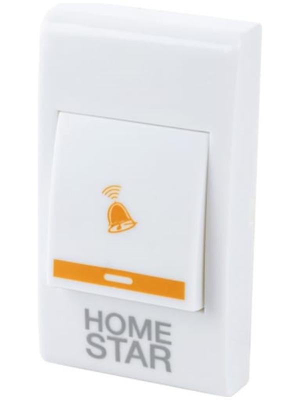 Звонок HomeStar HS-0116, беспроводной, 8,6 МВт, 38 мелодий, 80-90дБ, r=100м, белый