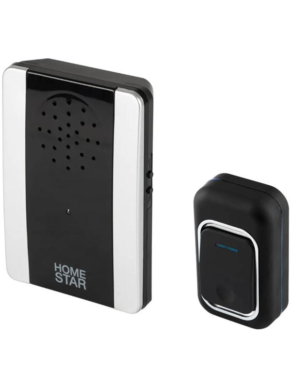 Звонок HomeStar HS-0117, беспроводной, 8,6 МВт, 38 мелодий, 80-90дБ, r=100м, чёрный