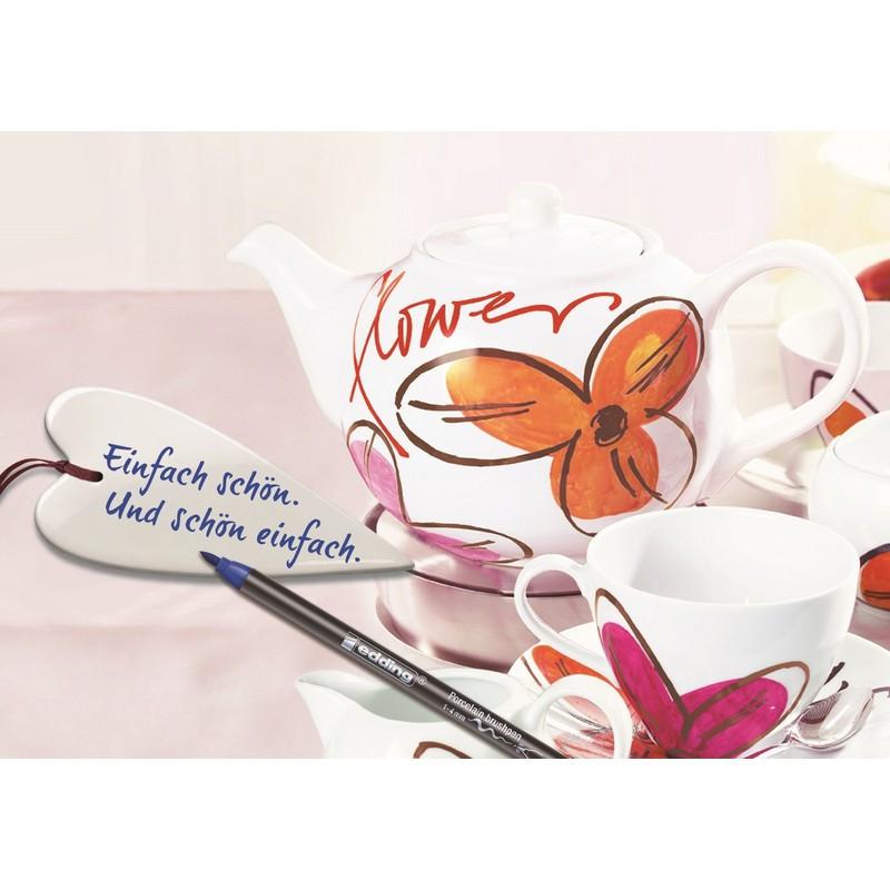 Кисть -ручка для письма по фарфору Edding 4200_1,наб.6цв.