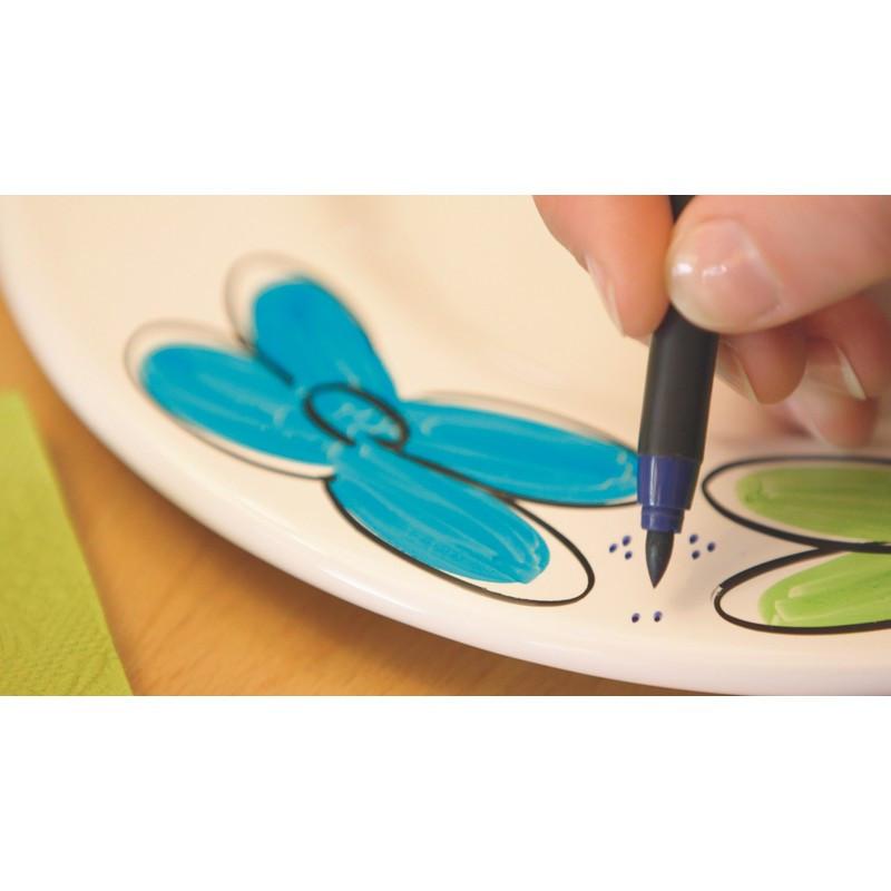 Кисть -ручка для письма по фарфору Edding 4200_1,наб.6цв.