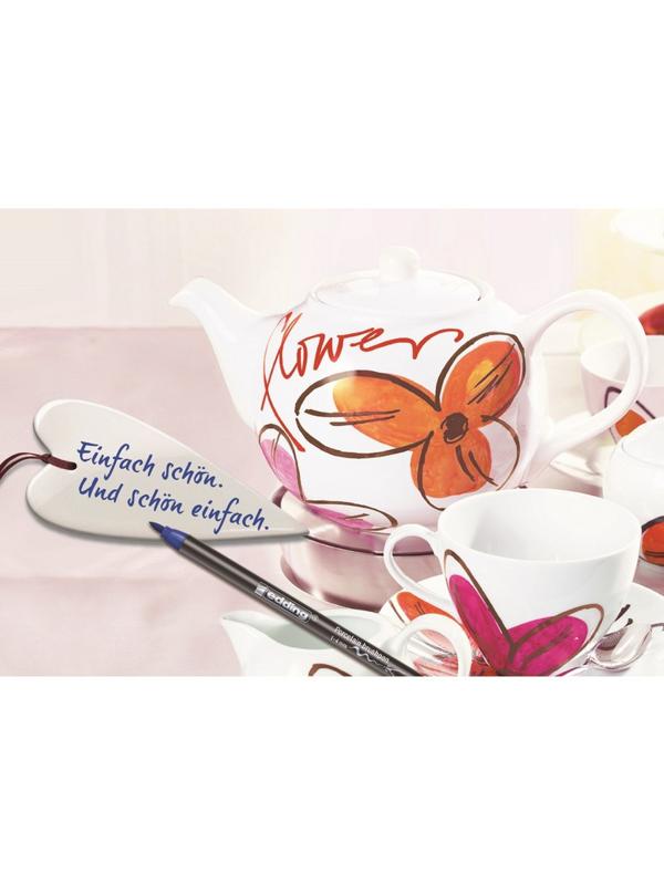 Кисть -ручка для письма по фарфору Edding 4200_1,наб.6цв.