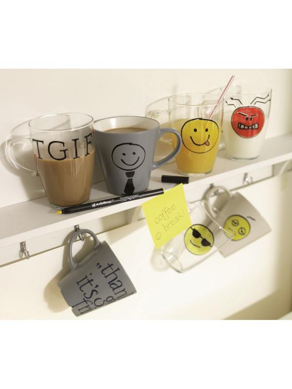 Кисть -ручка для письма по фарфору Edding 4200_1,наб.6цв.