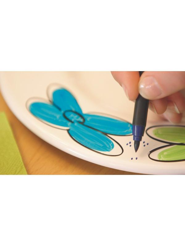 Кисть -ручка для письма по фарфору Edding 4200_1,наб.6цв.