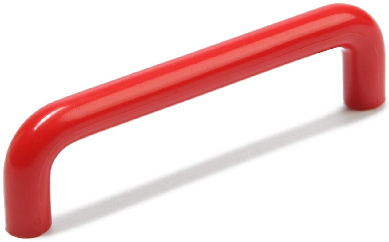 Ручка скоба PLASTIC 009, пластиковая, м/о 96 мм, красная
