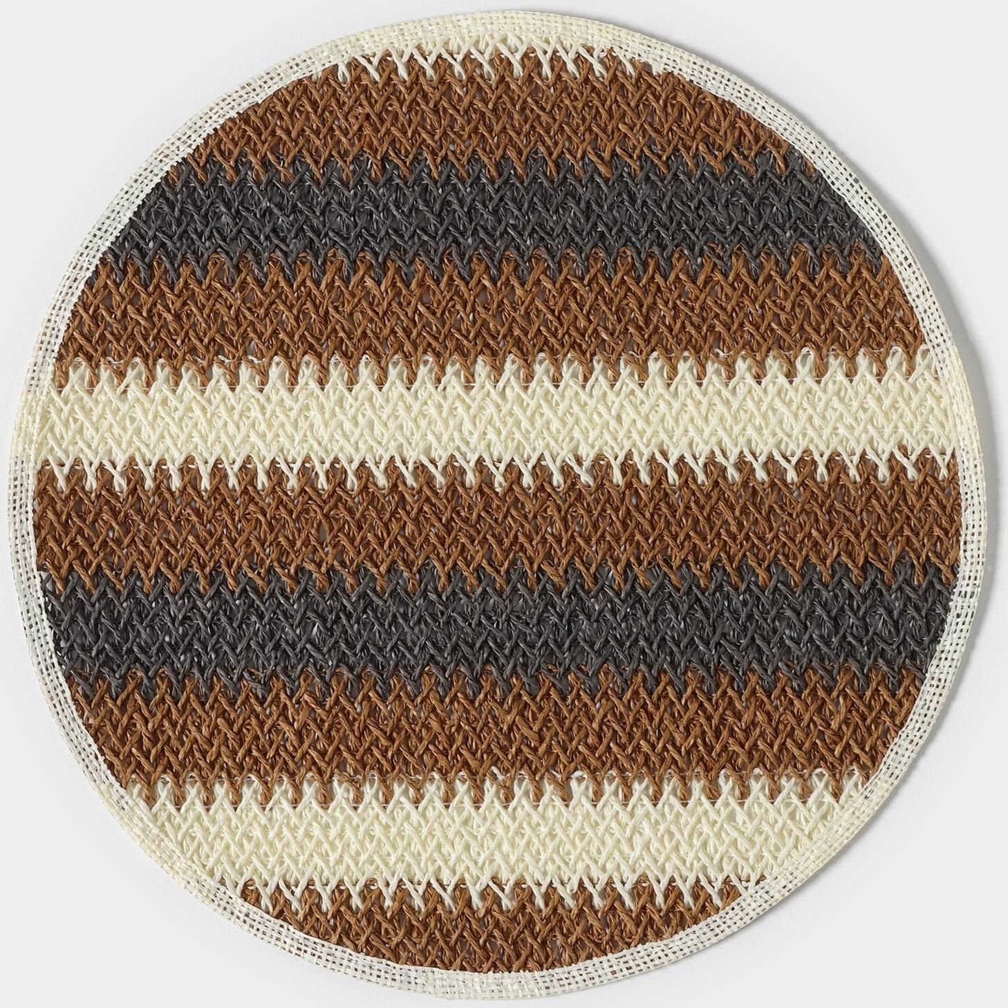 Салфетка сервировочная Доляна Vincula, d=38 см, цвет коричневый