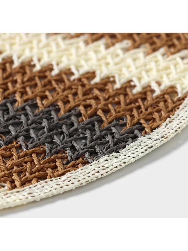 Салфетка сервировочная Доляна Vincula, d=38 см, цвет коричневый