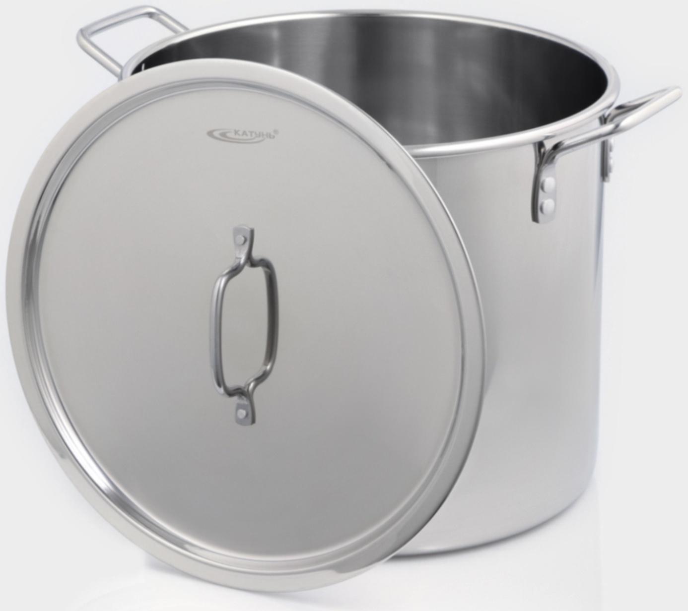 Котёл «Общепит», 25 л, d=35 см, h=30 см, металлическая крышка, клёпанные ручки