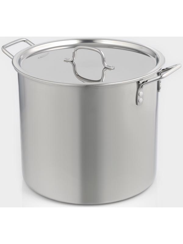 Котёл «Общепит», 25 л, d=35 см, h=30 см, металлическая крышка, клёпанные ручки