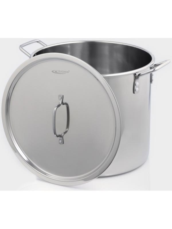 Котёл «Общепит», 25 л, d=35 см, h=30 см, металлическая крышка, клёпанные ручки