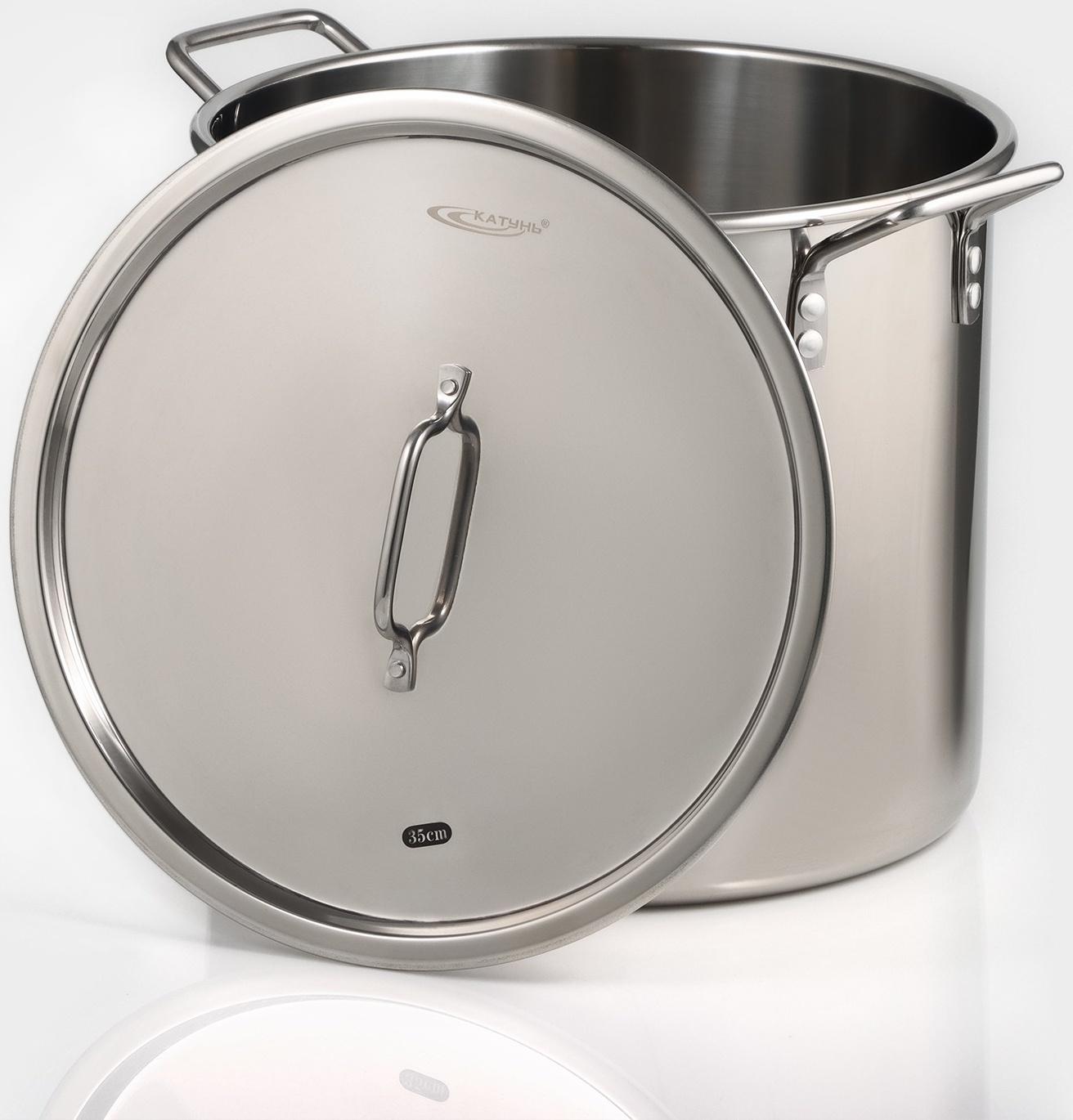 Котёл «Общепит», 25 л, d=35 см, h=30 см, металлическая крышка, с теплораспределительным слоем