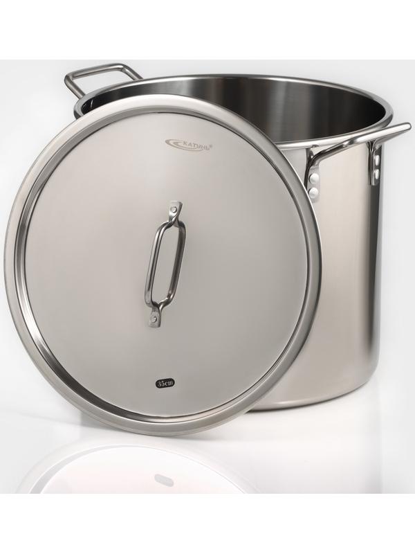 Котёл «Общепит», 25 л, d=35 см, h=30 см, металлическая крышка, с теплораспределительным слоем