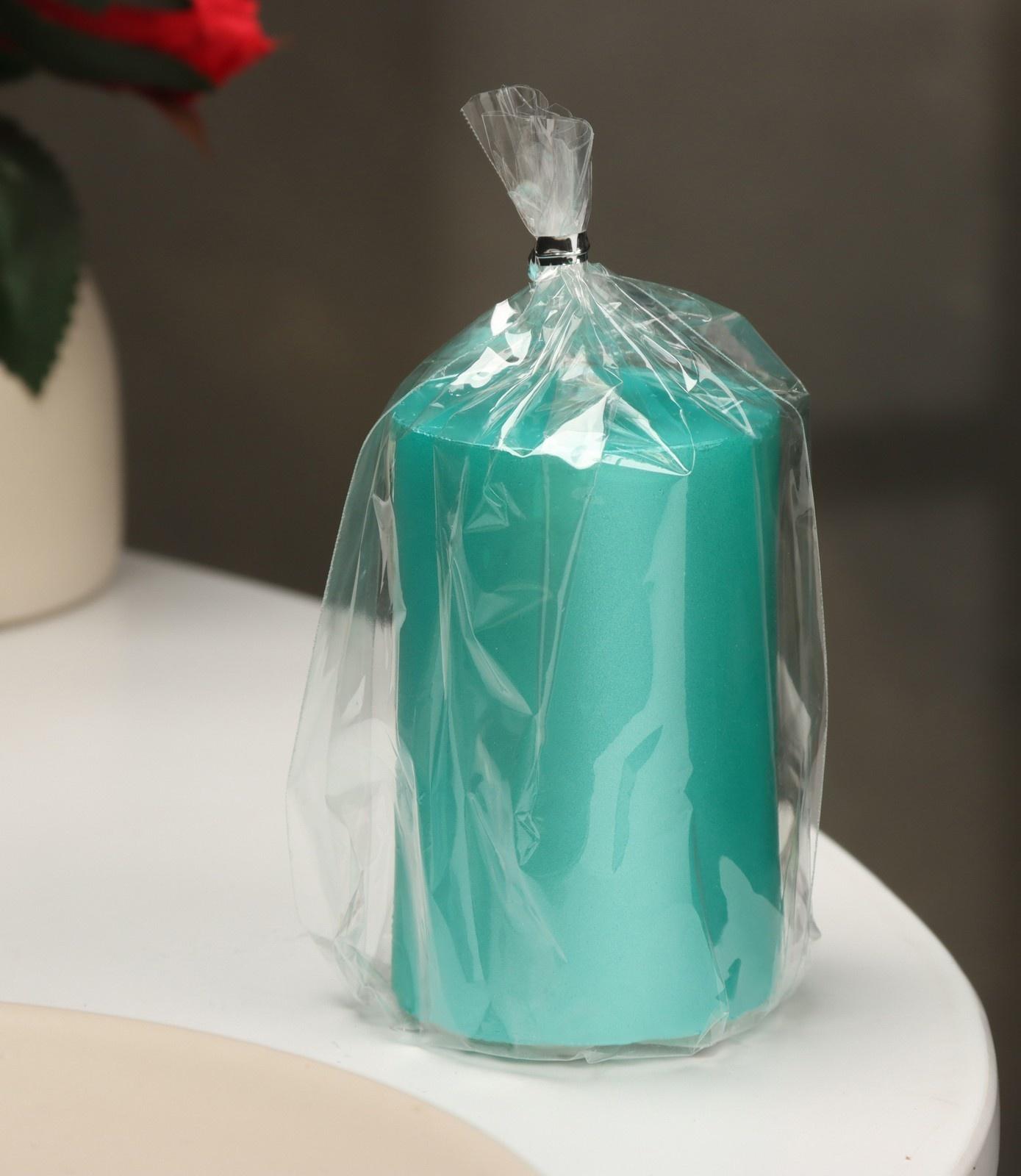 Свеча-цилиндр гладкая,5х7,5 см, пальмовый воск, тиффани, металлик, 6 ч