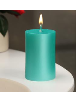 Свеча-цилиндр гладкая,5х7,5 см, пальмовый воск, тиффани, металлик, 6 ч