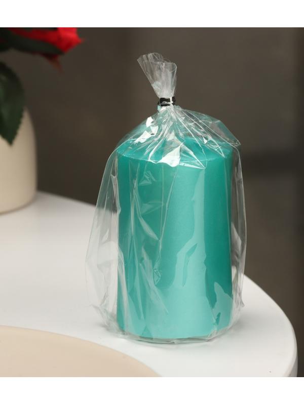 Свеча-цилиндр гладкая,5х7,5 см, пальмовый воск, тиффани, металлик, 6 ч