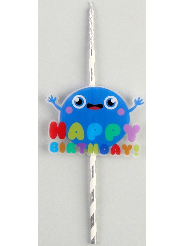 Топпер-свеча «С днём рождения»