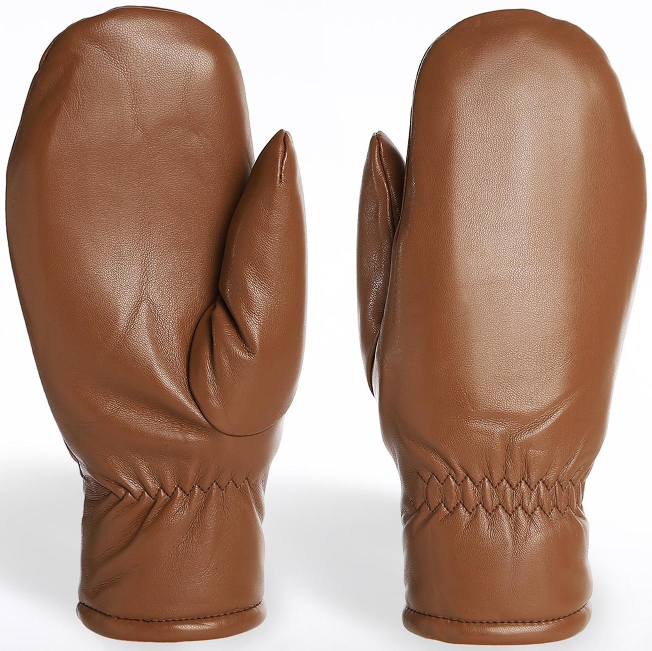 Варежки женские, безразмерные, с утеплителем, цвет коричневый