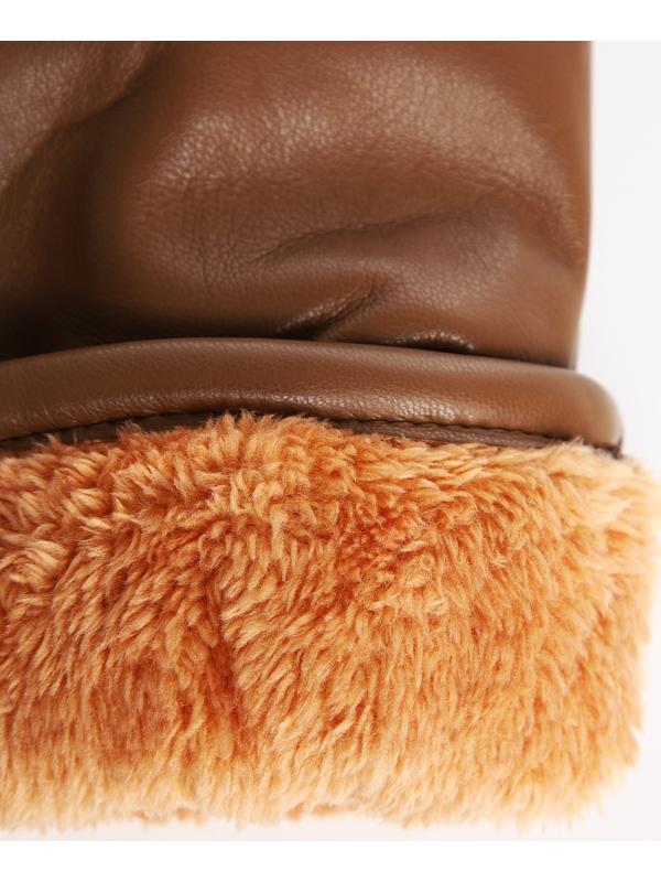 Варежки женские, безразмерные, с утеплителем, цвет коричневый