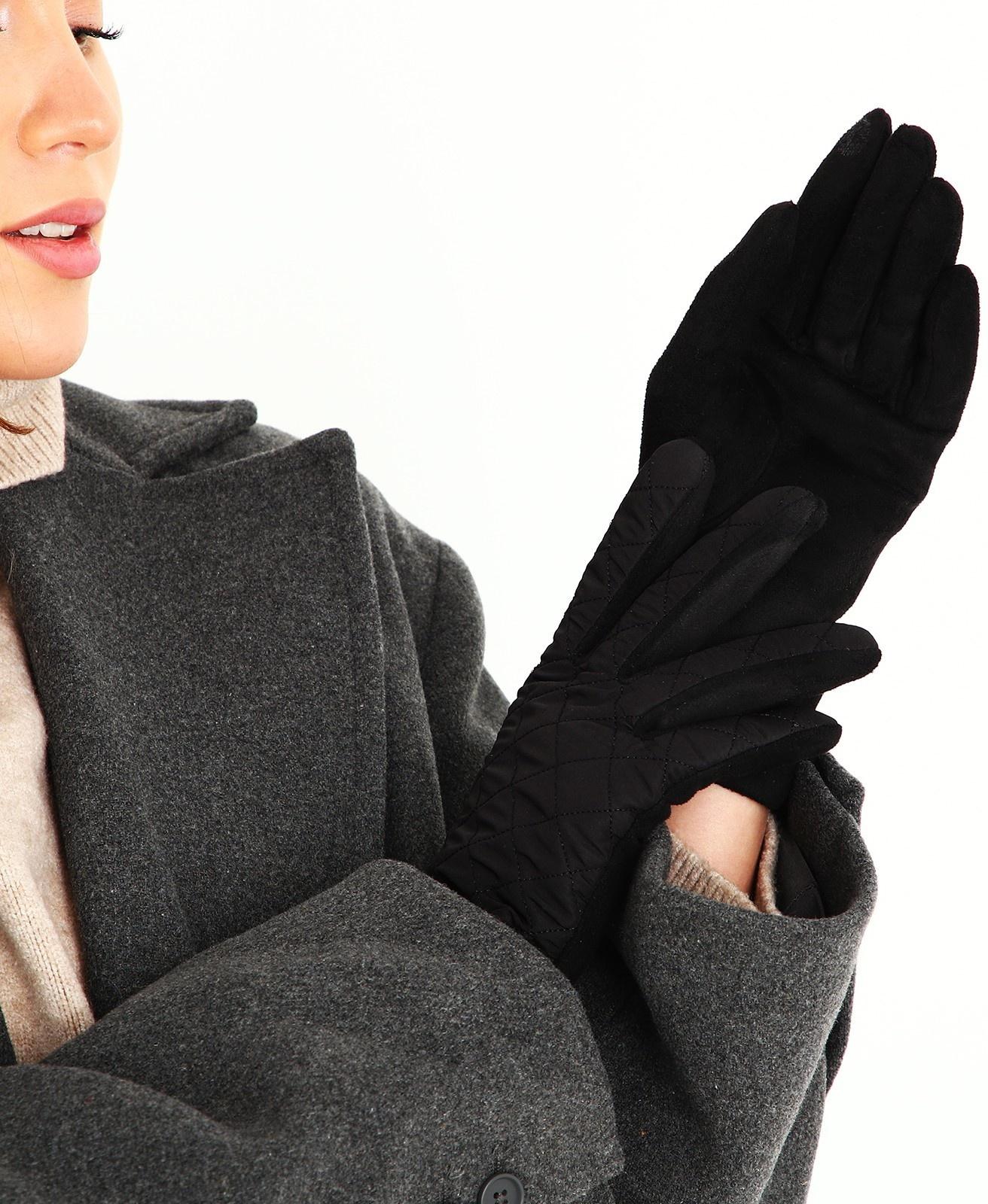 Перчатки женские, безразмерные, без утеплителя, цвет чёрный