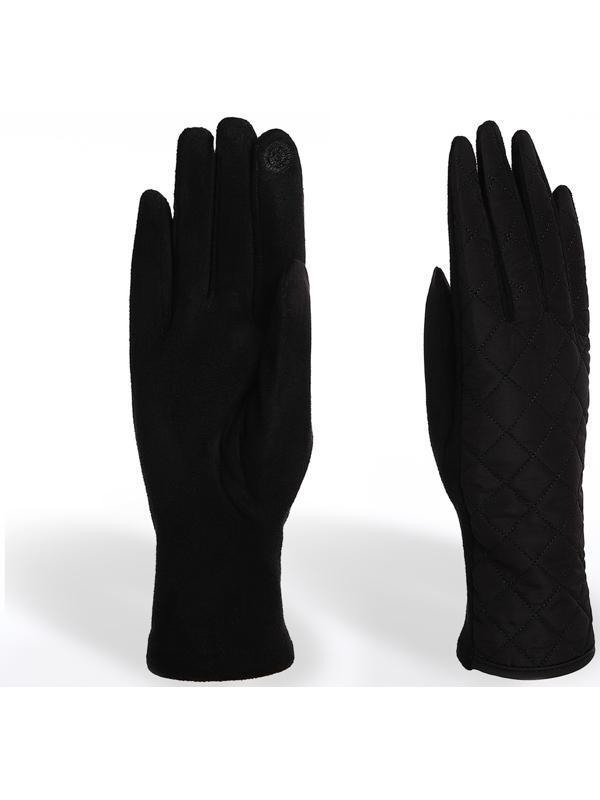 Перчатки женские, безразмерные, без утеплителя, цвет чёрный