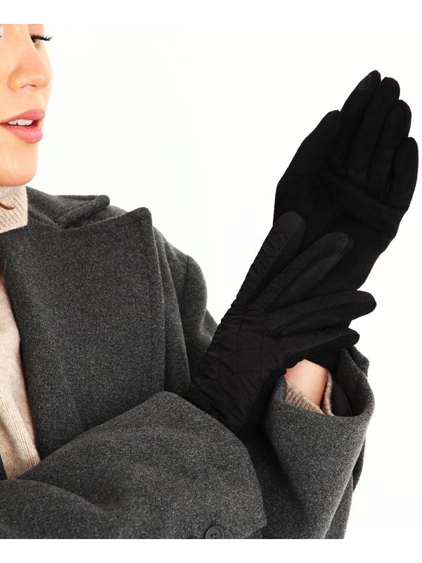 Перчатки женские, безразмерные, без утеплителя, цвет чёрный