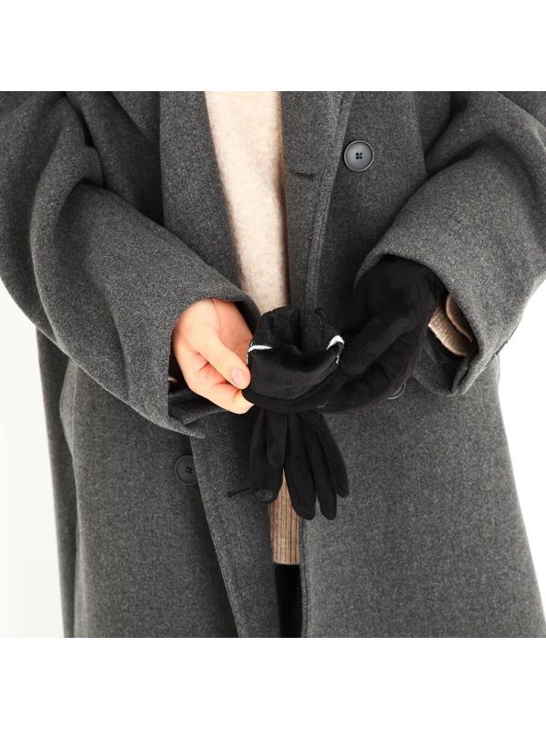 Перчатки женские, безразмерные, без утеплителя, цвет чёрный