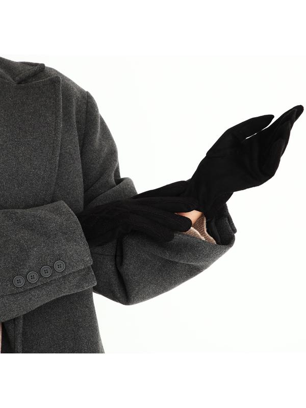 Перчатки женские, безразмерные, с утеплителем, цвет чёрный