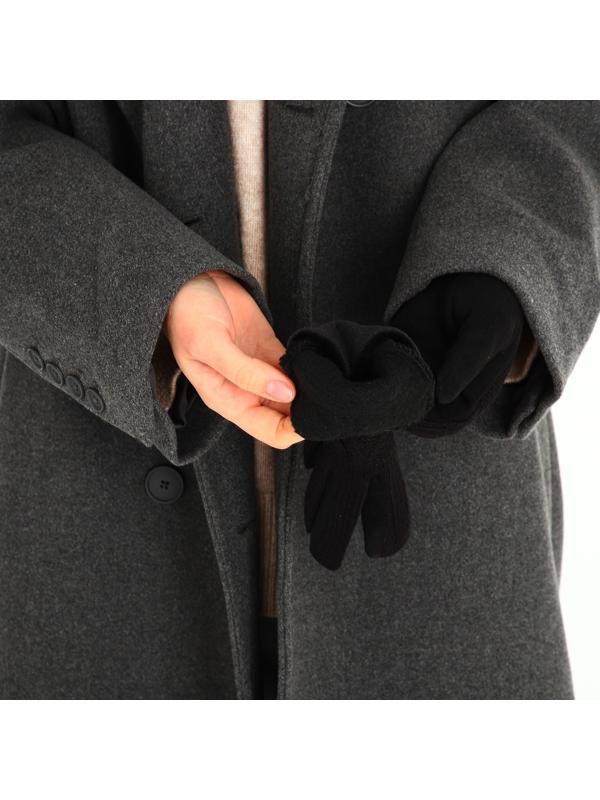 Перчатки женские, безразмерные, с утеплителем, цвет чёрный