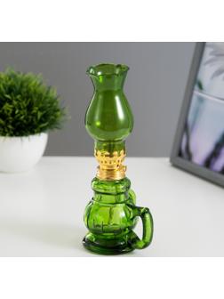 Керосиновая лампа зеленый с ручкой 8х6х20 см