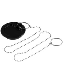 Пробка для ванны Masterprof ИС.110629, d=45 мм, ПВХ, с хромир. цепочкой, черная