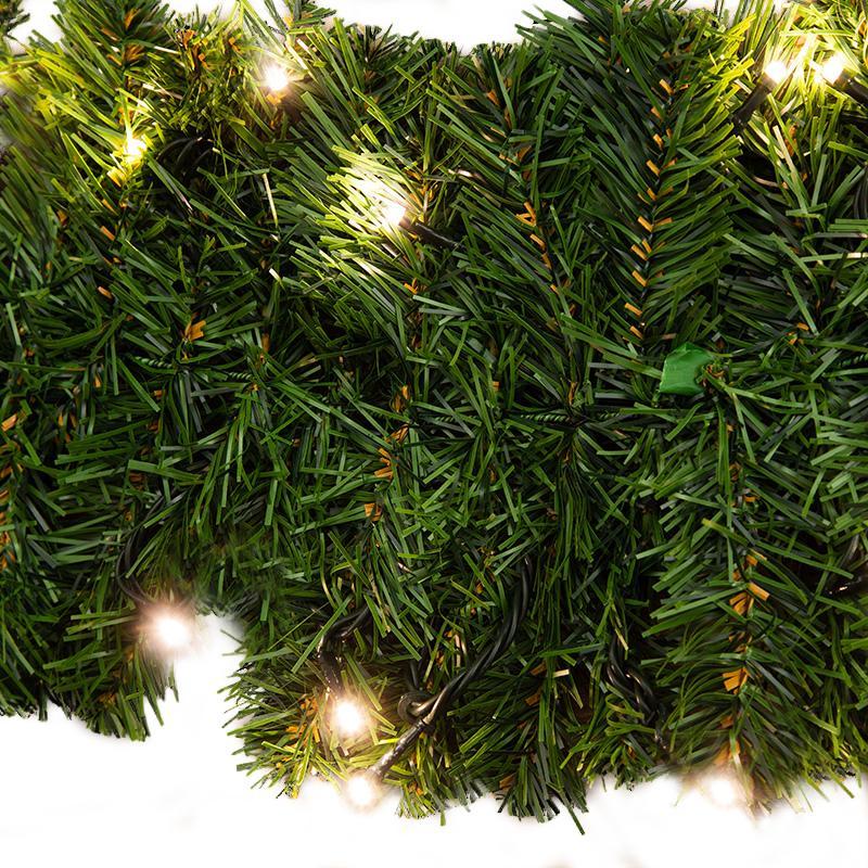 Еловый шлейф искусственный 2,7 м белые светодиоды 307-115