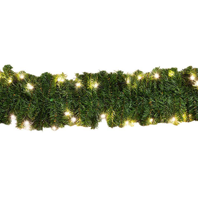 Еловый шлейф искусственный 2,7 м белые светодиоды 307-115