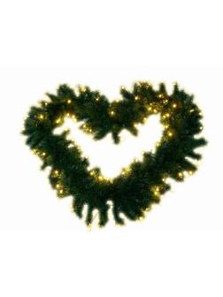 Еловый шлейф искусственный 2,7 м белые светодиоды 307-115