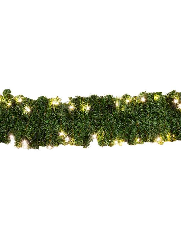 Еловый шлейф искусственный 2,7 м белые светодиоды 307-115