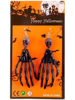 Карнавальные серьги «Скелет», цвета МИКС