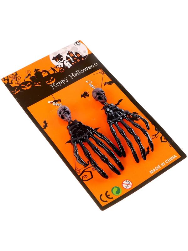 Карнавальные серьги «Скелет», цвета МИКС