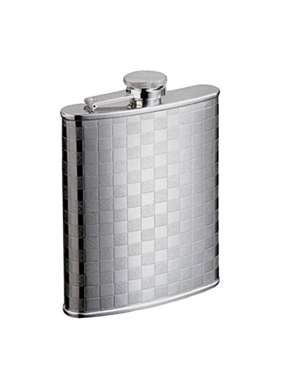 Фляга S.Quire 0,27 л, сталь, серебристый цвет с рисунком,1709YX-3