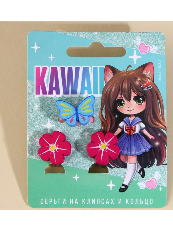 Набор клипсы и кольцо 