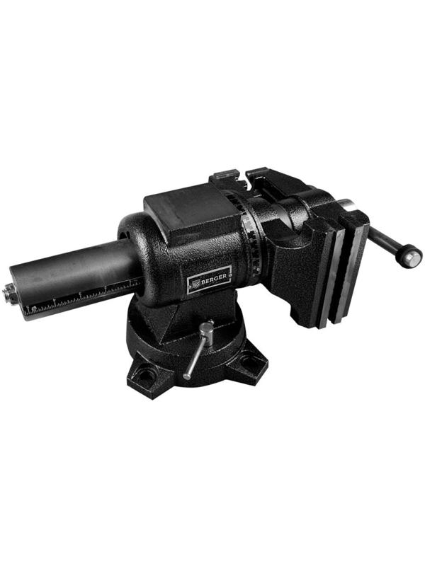 Тиски чугун.поворотные,трубный зажим,наковальня БАЛЬДР125мм,BERGER BG1340