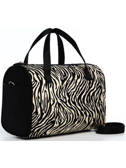 Косметичка на молнии, цвет чёрный/бежевый