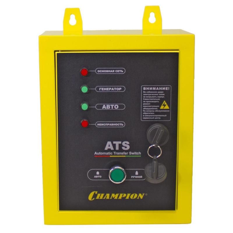 Генератор бензиновый CHAMPION 5кВт, блок ATS, эл.стартер, колеса (GG6501E)