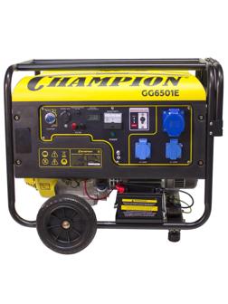 Генератор бензиновый CHAMPION 5кВт, блок ATS, эл.стартер, колеса (GG6501E)
