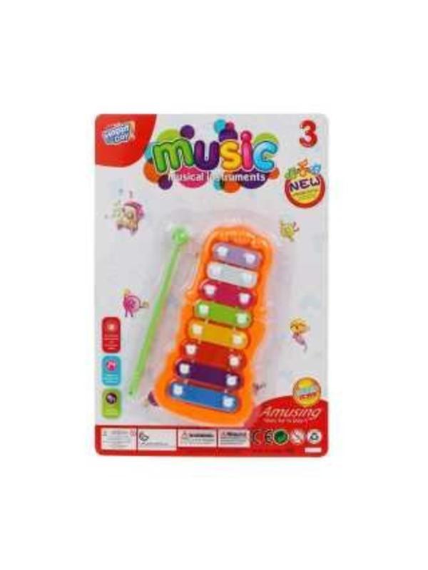 ДЕФЕКТ УПАКОВКИ Ксилофон детский, 8 нот, в ассорт., блистер