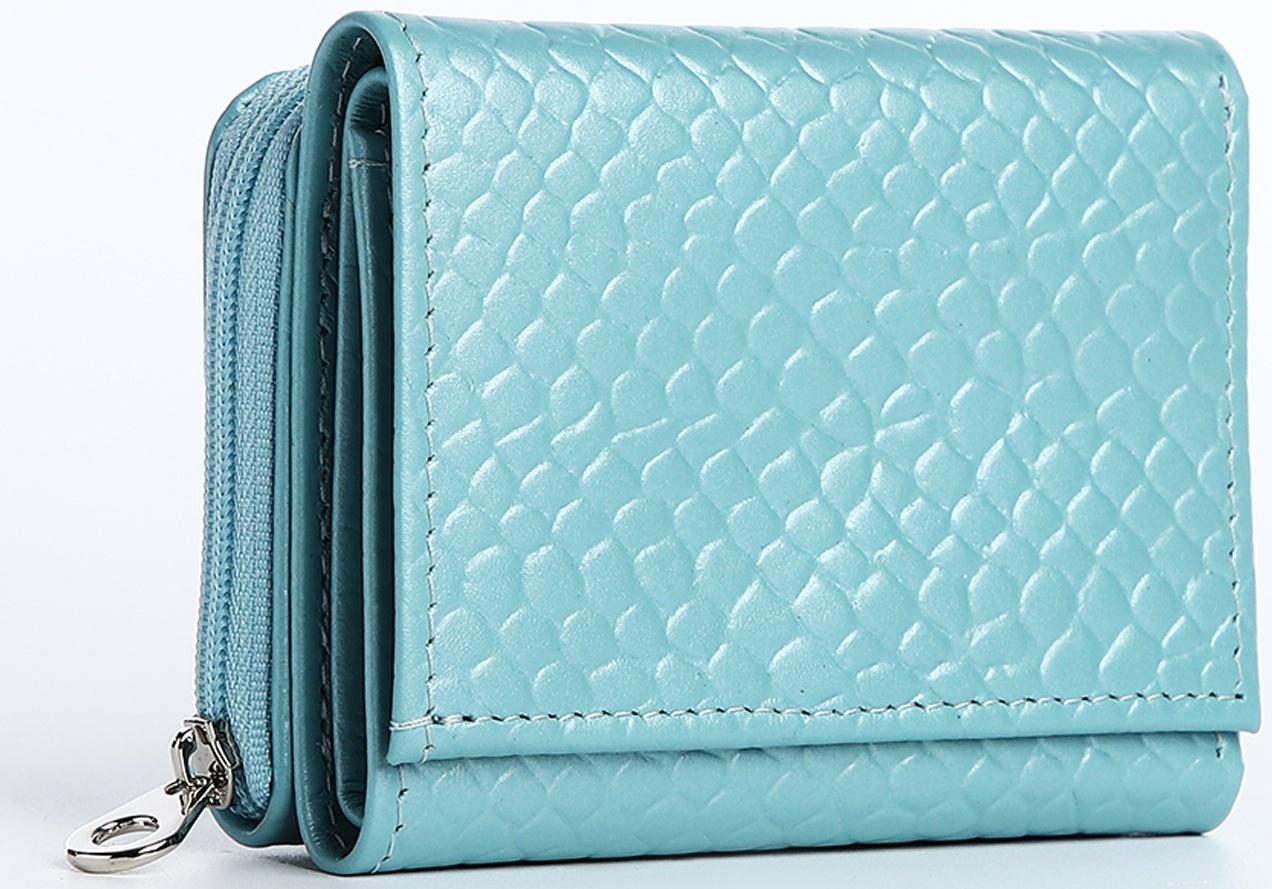 Кошелёк на кнопке, цвет голубой