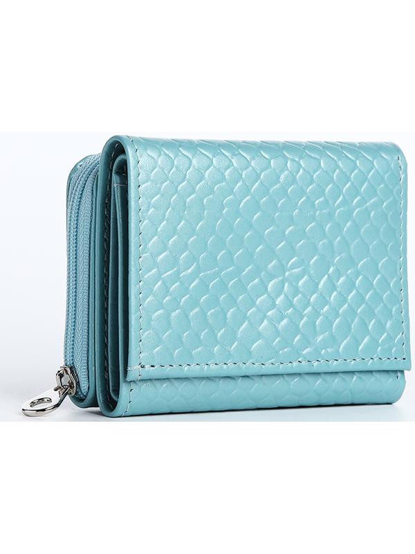 Кошелёк на кнопке, цвет голубой