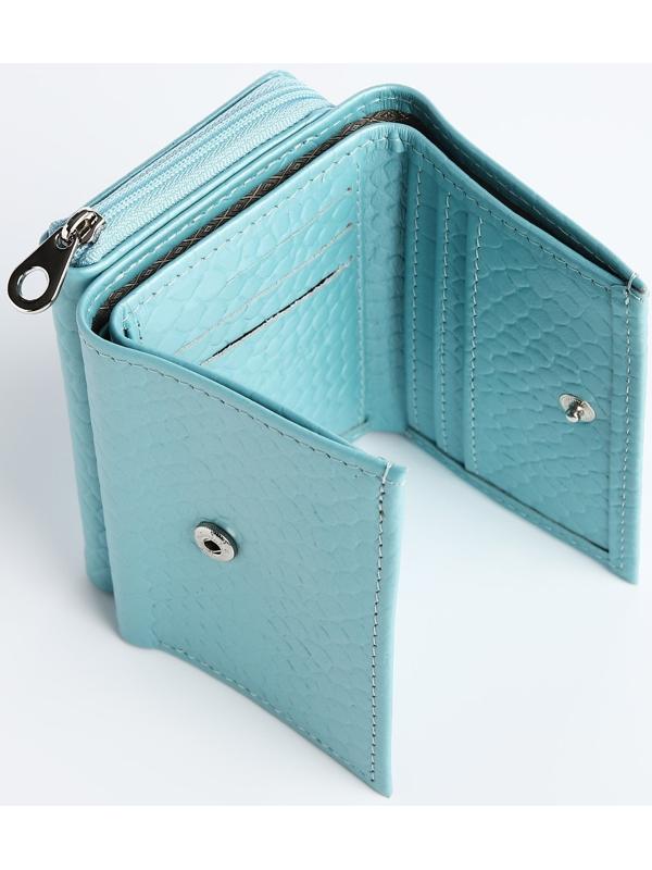 Кошелёк на кнопке, цвет голубой