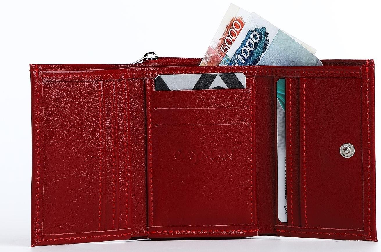 Кошелёк на кнопке, цвет красный