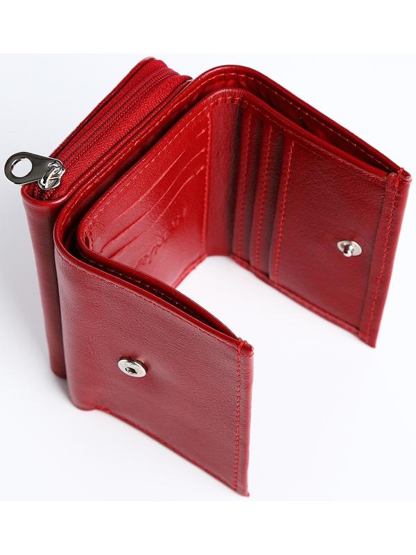 Кошелёк на кнопке, цвет красный