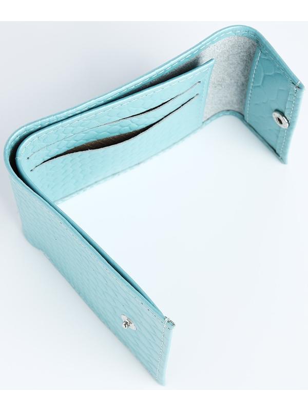 Кошелёк на кнопке, цвет голубой